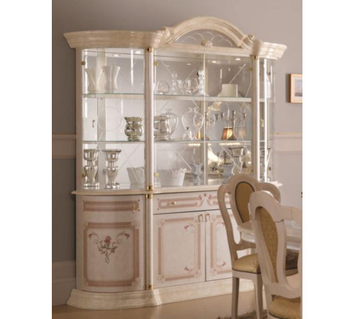 Шкаф-витрина четырехдверный Роза (беж) Шкаф-витрина четырехдверный Роза (беж)