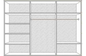 Шестистворчатый для одежды шкаф Катя (беж) Шестистворчатый для одежды шкаф Катя (беж)