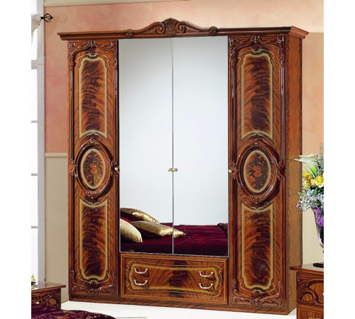 Четырехстворчатый шкаф для одежды Роза (орех) Четырехстворчатый шкаф для одежды Роза (орех)