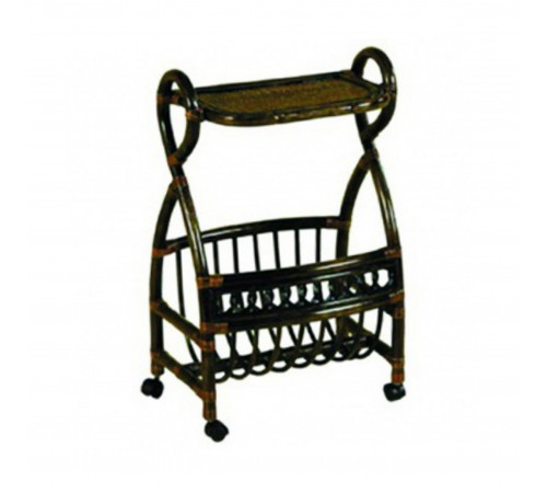Столик с подставкой для газет Classic Rattan 17/17 из ротанга на колесиках Столик с подставкой для газет Classic Rattan 17/17 из ротанга на колесиках