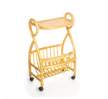 Столик с подставкой для газет Classic Rattan 17/17 из ротанга на колесиках Столик с подставкой для газет Classic Rattan 17/17 из ротанга на колесиках