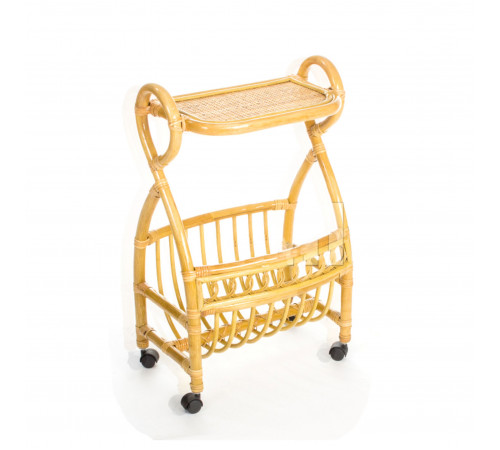 Столик с подставкой для газет Classic Rattan 17/17 из ротанга на колесиках Столик с подставкой для газет Classic Rattan 17/17 из ротанга на колесиках