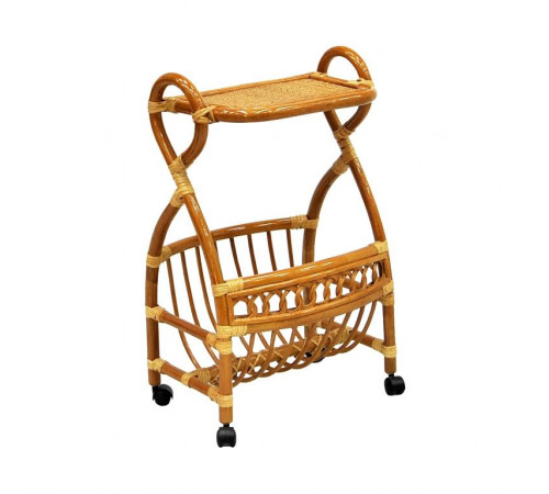 Столик с подставкой для газет Classic Rattan 17/17 из ротанга на колесиках Столик с подставкой для газет Classic Rattan 17/17 из ротанга на колесиках