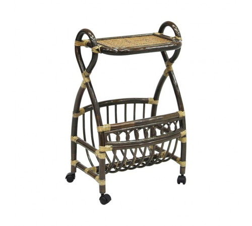 Столик с подставкой для газет Classic Rattan 17/17 из ротанга на колесиках Столик с подставкой для газет Classic Rattan 17/17 из ротанга на колесиках