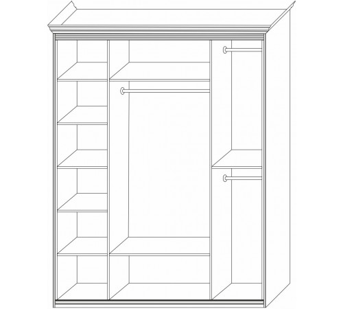 Шкаф 4-х дверный Неаполь Ясень анкор светлый (патина "серебро") Шкаф 4-х дверный Неаполь Ясень анкор светлый (патина "серебро")