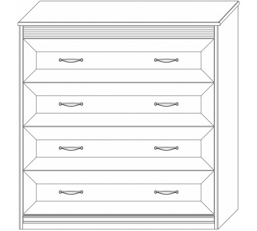 Комод Неаполь Ясень анкор светлый (патина "серебро") Комод Неаполь Ясень анкор светлый (патина "серебро")