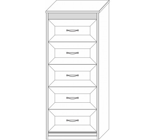 Комод Высокий Неаполь Ясень анкор светлый (патина "серебро") Комод Высокий Неаполь Ясень анкор светлый (патина "серебро")