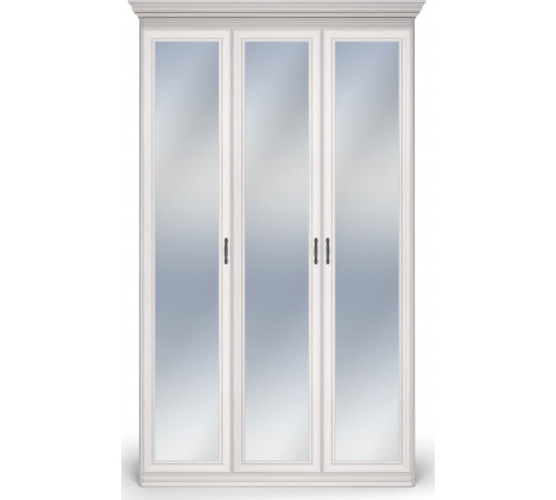 Шкаф 3-х дверный зеркальный Неаполь Ясень анкор светлый (патина "серебро") Шкаф 3-х дверный зеркальный Неаполь Ясень анкор светлый (патина "серебро")