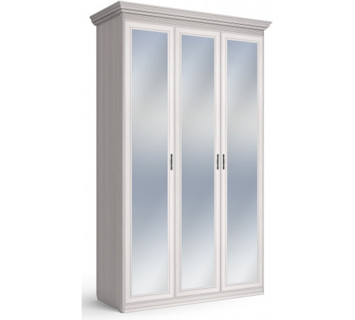 Шкаф 3-х дверный зеркальный Неаполь Ясень анкор светлый (патина "серебро") Шкаф 3-х дверный зеркальный Неаполь Ясень анкор светлый (патина "серебро")