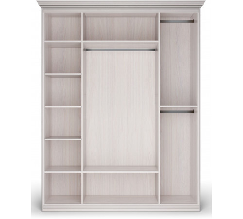 Шкаф 4-х дверный Неаполь Ясень анкор светлый (патина "серебро") Шкаф 4-х дверный Неаполь Ясень анкор светлый (патина "серебро")