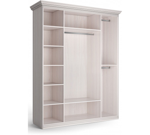 Шкаф 4-х дверный Неаполь Ясень анкор светлый (патина "серебро") Шкаф 4-х дверный Неаполь Ясень анкор светлый (патина "серебро")