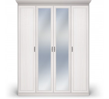 Шкаф 4-х дверный с зеркальными и глухими дверями Неаполь Ясень анкор светлый (патина "серебро") Шкаф 4-х дверный с зеркальными и глухими дверями Неаполь Ясень анкор светлый (патина "серебро")