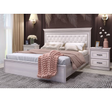 Кровать 1400/1600/1800 с ортопедическим основанием Неаполь Ясень анкор светлый (патина "серебро") экокожа polo белая Кровать 1400/1600/1800 с ортопедическим основанием Неаполь Ясень анкор светлый (патина "серебро") экокожа polo белая