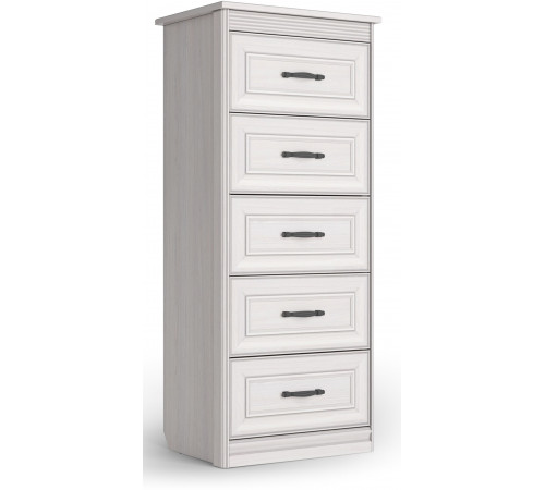 Комод Высокий Неаполь Ясень анкор светлый (патина "серебро") Комод Высокий Неаполь Ясень анкор светлый (патина "серебро")