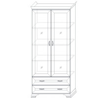 Витрина Сиена 2-х дверная (Бодега Белый) Витрина Сиена 2-х дверная (Бодега Белый)