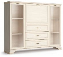 Шкаф низкий 2 стеклодвери "тумба-витрина" Сиена (Бодега Белый) Шкаф низкий 2 стеклодвери "тумба-витрина" Сиена (Бодега Белый)