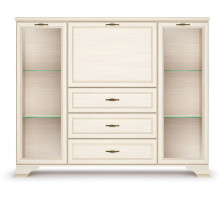 Шкаф низкий 2 стеклодвери "тумба-витрина" Сиена (Бодега Белый) Шкаф низкий 2 стеклодвери "тумба-витрина" Сиена (Бодега Белый)