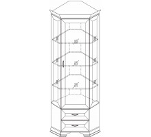 Шкаф-витрина угловой Сиена (Бодега Белый) Шкаф-витрина угловой Сиена (Бодега Белый)