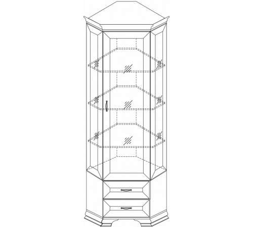 Шкаф-витрина угловой Сиена (Бодега Белый) Шкаф-витрина угловой Сиена (Бодега Белый)