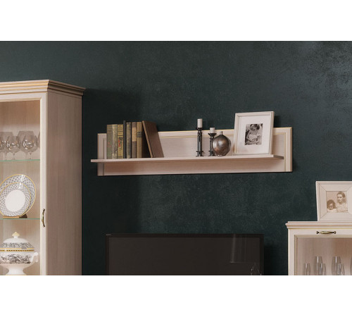 Полка навесная 1  1300 Сиена (Бодега Белый) Полка навесная 1  1300 Сиена (Бодега Белый)