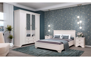 Спальня Сиена 2 (Бодега Белый) Спальня Сиена 2 (Бодега Белый)