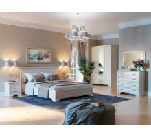 Спальня Сиена 1 (Бодега Белый) Спальня Сиена 1 (Бодега Белый)