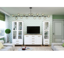 Гостиная Вега Скандинавия 2 (глянец, белый + дуб каньон) Гостиная Вега Скандинавия 2 (глянец, белый + дуб каньон)