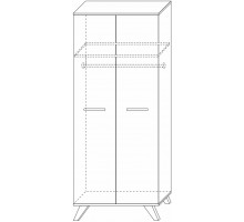 Шкаф для одежды 800 Вега Скандинавия (глянец, белый + дуб каньон) Шкаф для одежды 800 Вега Скандинавия (глянец, белый + дуб каньон)