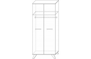 Шкаф для одежды 800 Вега Скандинавия (глянец, белый + дуб каньон)