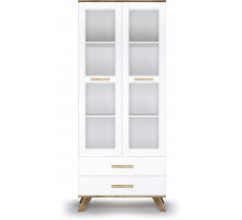 Шкаф-витрина 800 Вега Скандинавия (глянец, белый + дуб каньон) Шкаф-витрина 800 Вега Скандинавия (глянец, белый + дуб каньон)