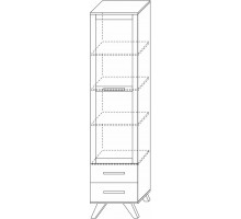 Шкаф-витрина 450 Вега Скандинавия (глянец, белый + дуб каньон) Шкаф-витрина 450 Вега Скандинавия (глянец, белый + дуб каньон)