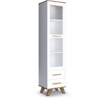 Шкаф-витрина 450 Вега Скандинавия (глянец, белый + дуб каньон) Шкаф-витрина 450 Вега Скандинавия (глянец, белый + дуб каньон)