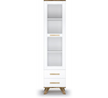 Шкаф-витрина 450 Вега Скандинавия (глянец, белый + дуб каньон) Шкаф-витрина 450 Вега Скандинавия (глянец, белый + дуб каньон)