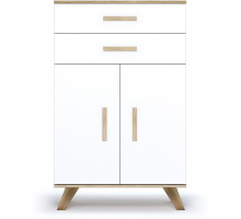 Шкаф низкий Вега Скандинавия (глянец, белый + дуб каньон) Шкаф низкий Вега Скандинавия (глянец, белый + дуб каньон)