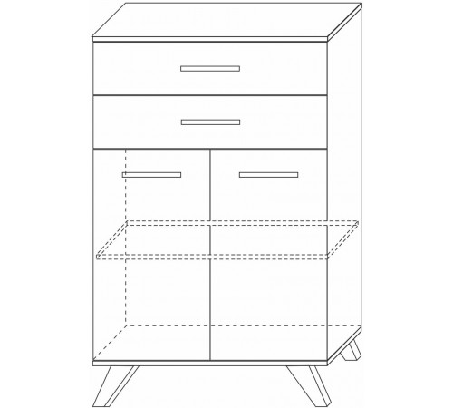Шкаф низкий Вега Скандинавия (глянец, белый + дуб каньон) Шкаф низкий Вега Скандинавия (глянец, белый + дуб каньон)