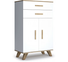 Шкаф низкий Вега Скандинавия (глянец, белый + дуб каньон) Шкаф низкий Вега Скандинавия (глянец, белый + дуб каньон)