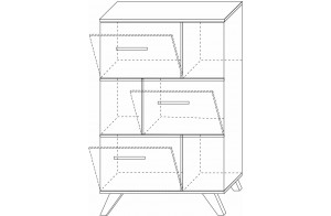 Гостиная Вега Скандинавия (глянец, белый + дуб каньон)