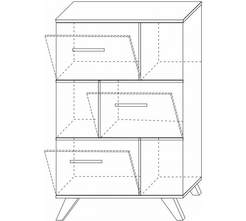 Шкаф низкий с нишами Вега Скандинавия (глянец, белый + дуб каньон) Шкаф низкий с нишами Вега Скандинавия (глянец, белый + дуб каньон)