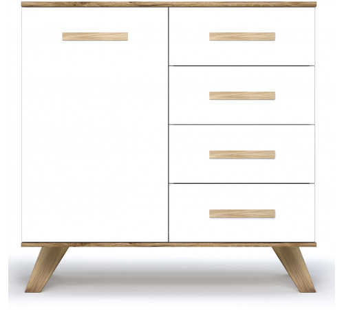 Комод 900 Вега Скандинавия (глянец, белый + дуб каньон) Комод 900 Вега Скандинавия (глянец, белый + дуб каньон)