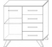 Комод 900 Вега Скандинавия (глянец, белый + дуб каньон) Комод 900 Вега Скандинавия (глянец, белый + дуб каньон)