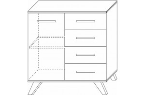 Комод 900 Вега Скандинавия (глянец, белый + дуб каньон) Комод 900 Вега Скандинавия (глянец, белый + дуб каньон)