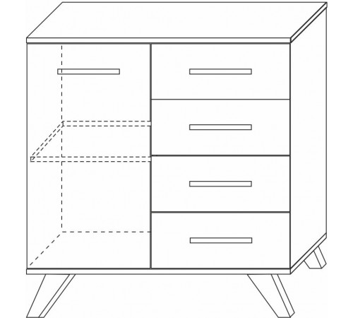 Комод 900 Вега Скандинавия (глянец, белый + дуб каньон) Комод 900 Вега Скандинавия (глянец, белый + дуб каньон)