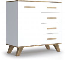 Комод 900 Вега Скандинавия (глянец, белый + дуб каньон) Комод 900 Вега Скандинавия (глянец, белый + дуб каньон)