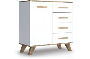 Комод 900 Вега Скандинавия (глянец, белый + дуб каньон) Комод 900 Вега Скандинавия (глянец, белый + дуб каньон)