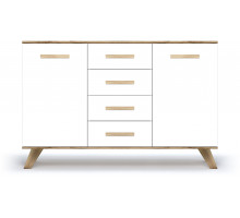 Большой комод  Вега Скандинавия "Комодино" (глянец, белый + дуб каньон) Большой комод  Вега Скандинавия "Комодино" (глянец, белый + дуб каньон)