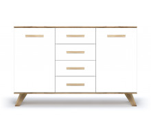 Большой комод  Вега Скандинавия "Комодино" (глянец, белый + дуб каньон) Большой комод  Вега Скандинавия "Комодино" (глянец, белый + дуб каньон)