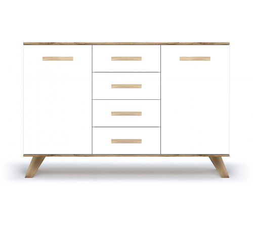 Большой комод Вега Скандинавия "Комодино" (глянец, белый + дуб каньон) Большой комод Вега Скандинавия "Комодино" (глянец, белый + дуб каньон)