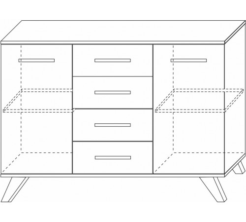 Большой комод Вега Скандинавия "Комодино" (глянец, белый + дуб каньон) Большой комод Вега Скандинавия "Комодино" (глянец, белый + дуб каньон)
