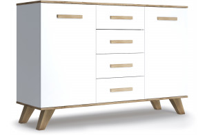 Большой комод  Вега Скандинавия "Комодино" (глянец, белый + дуб каньон) Большой комод  Вега Скандинавия "Комодино" (глянец, белый + дуб каньон)