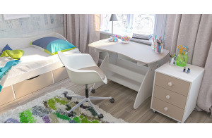 Детская прикроватная тумба с ящиками Комби МН-211-04 капучино Детская прикроватная тумба с ящиками Комби МН-211-04 капучино